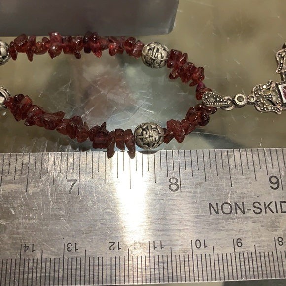 GARNET AND STERLING-SILVER set- - Picture 8 of 11